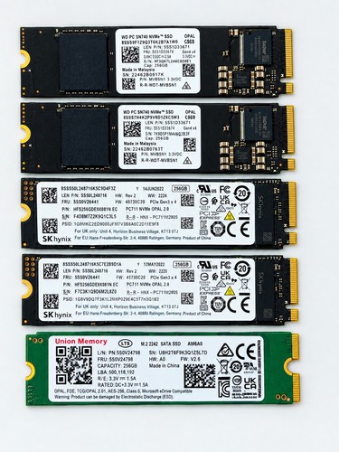 Job lot 256gb nvme m - job, 5x